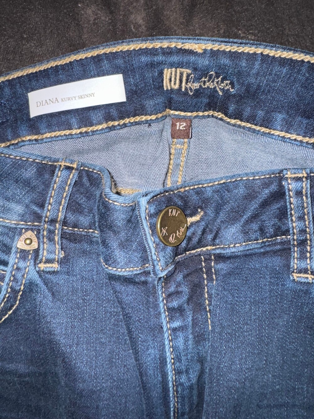 Kut from the Kloth Women's Blue Denim Jeans Rolled Cuffs Five-Pocket - Picture 6 of 8